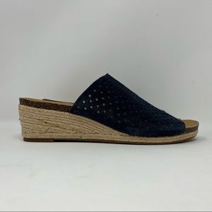 NEW Lucky Brand Womens Espradrille Wedge LK-Jemya Blue Suede Sandals Size 9.5 M